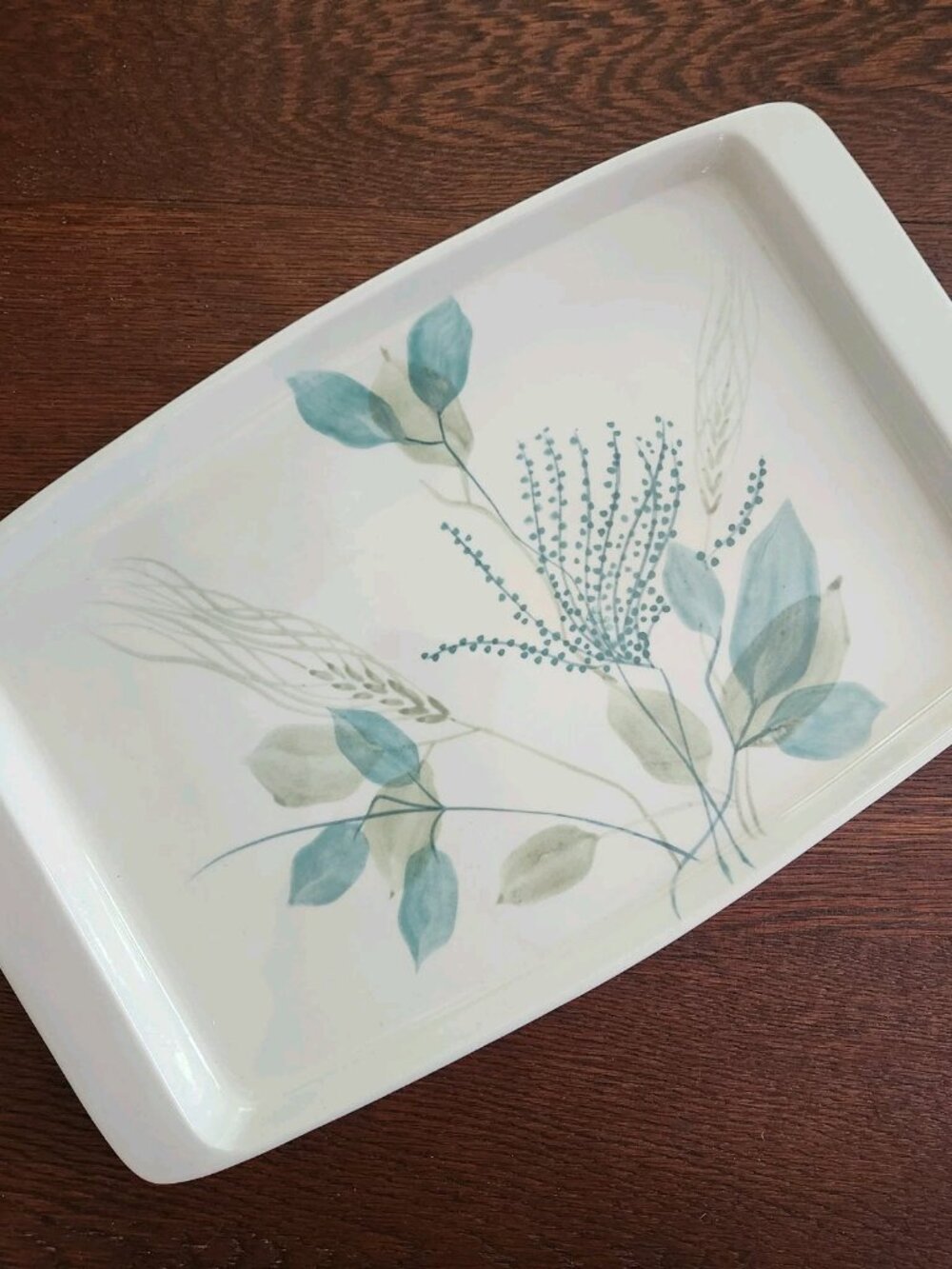 Red Wing Merrileaf Platter Tray Hand Painted MCM Mid Century True China Pottery